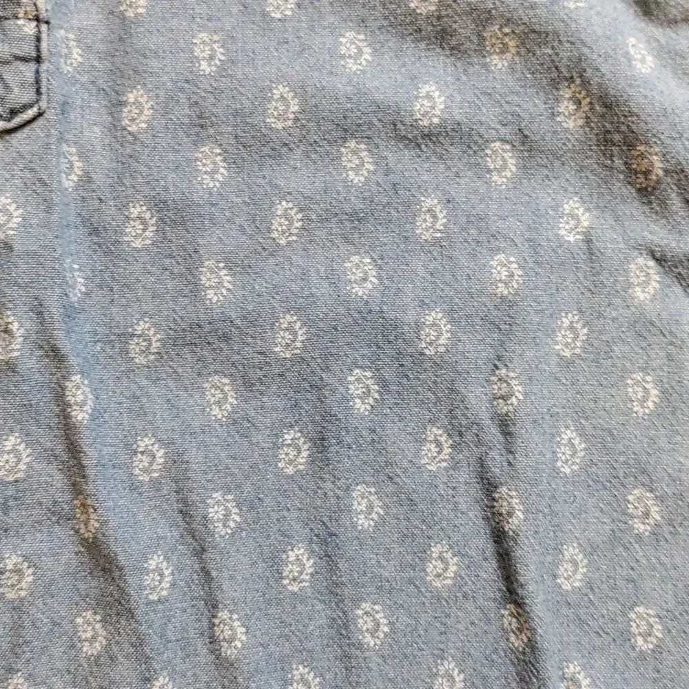 Carters long sleeve 3T blue cotton chambray spring boho Easter denim shirt